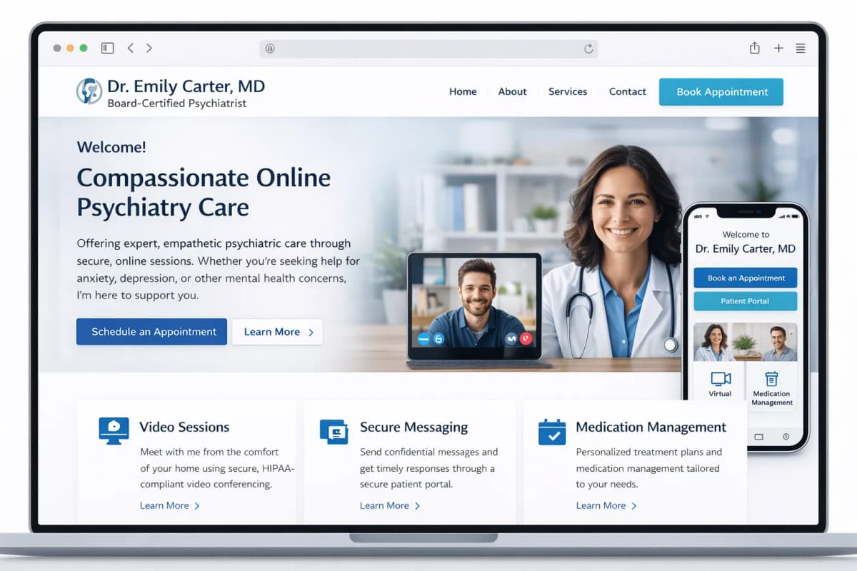 Example psychiatric practice website